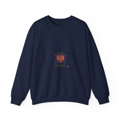 60th Birthday Sweatshirt - "Still Level 60 in My Heart" Retro Crest Crewneck