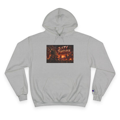 Champion Hoodie — 'Sixty Forever' Retro Horror Graphic Hoodie