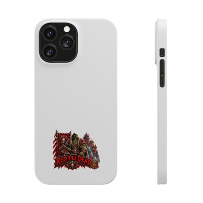 Slim Phone Case — “Red Till Dead” Vintage Horror Graphic