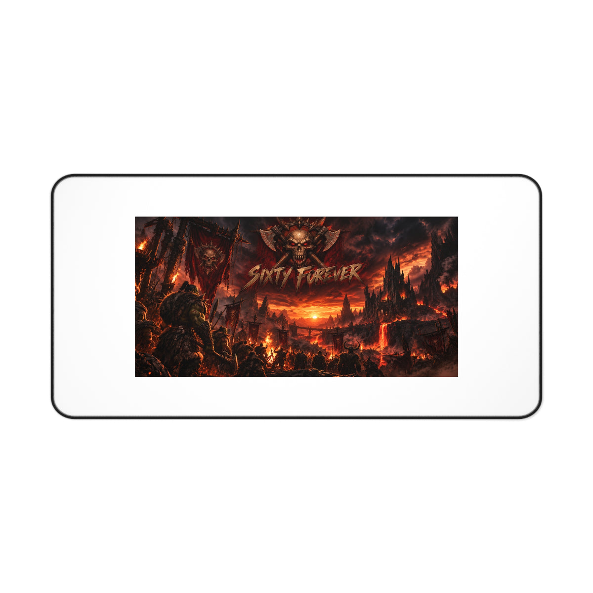 Dark Fantasy Desk Mat — 'Smit & Forever' Gothic Castle Gaming Mousepad