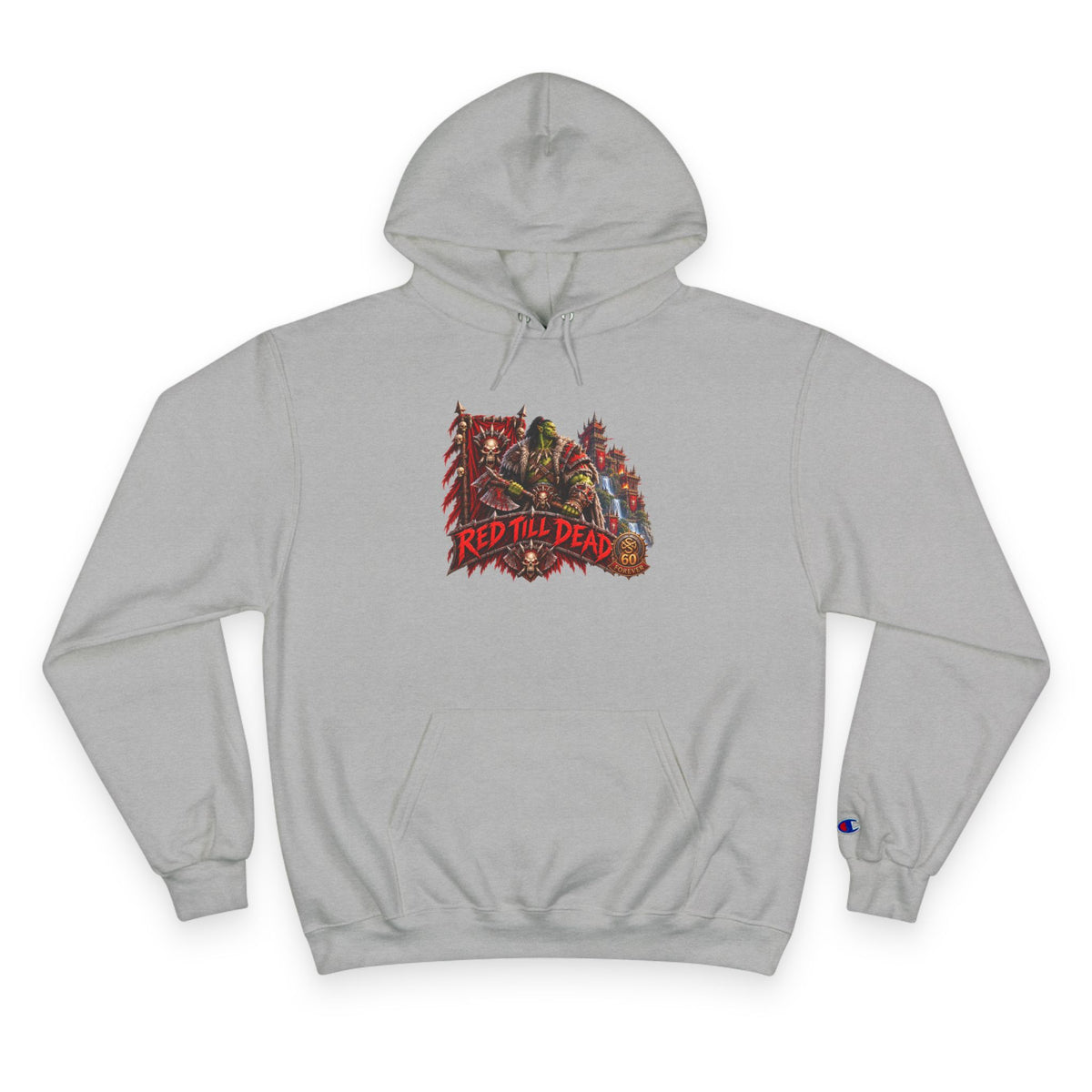 Champion Hoodie — 'Red 'Til Dead' Graphic Pullover