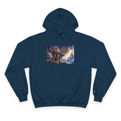 Viking Warrior Winter Hoodie – Norse Longship Battle Graphic