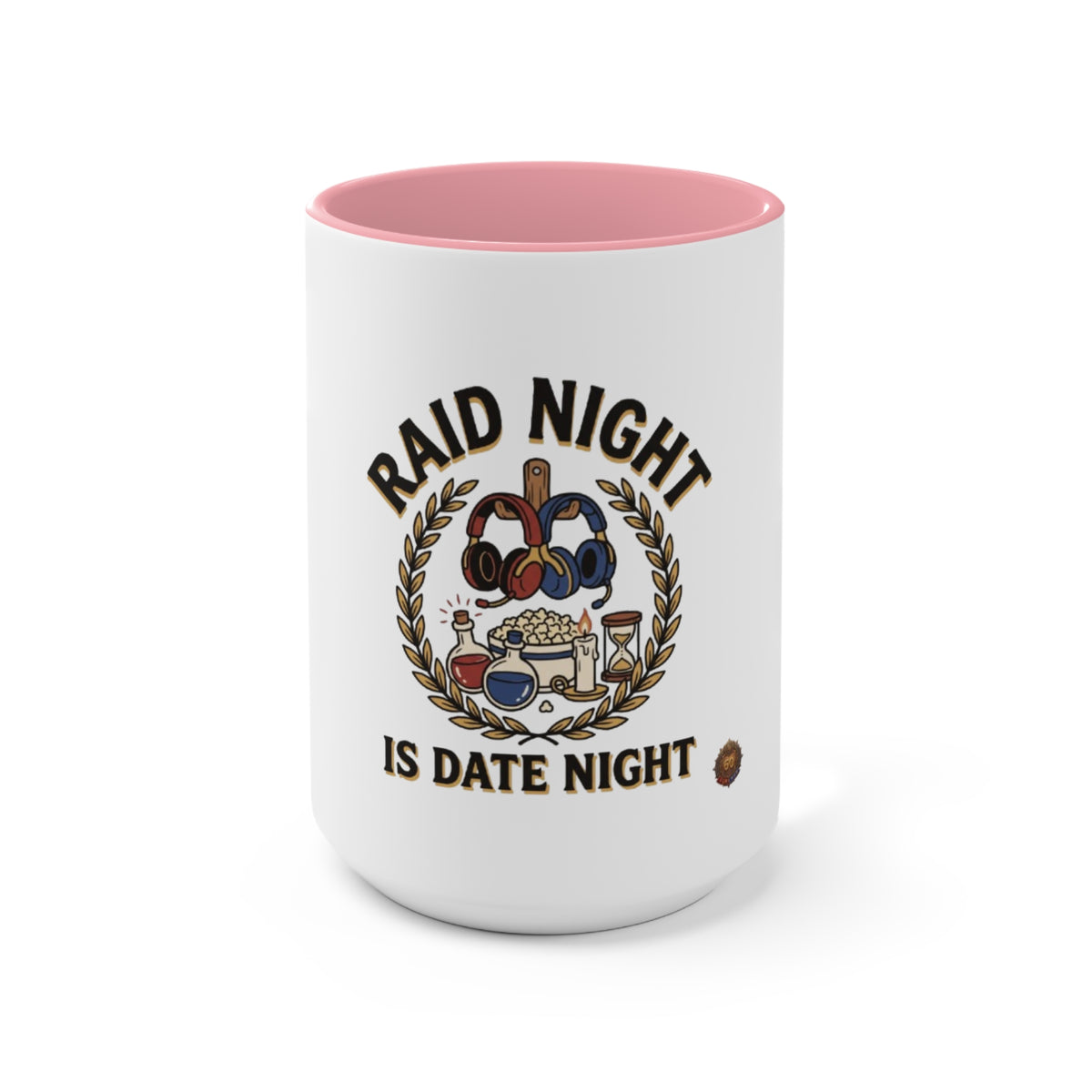 Raid Night Is Date Night Accent Mug — Gamer Couples Coffee Cup, Cozy Date Night Gift