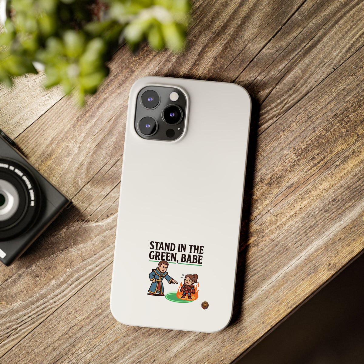 Stand in the Green, Babe Slim Phone Case — Funny Golf Cartoon Phone Cover