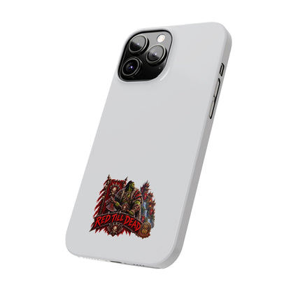 Slim Phone Case — “Red Till Dead” Vintage Horror Graphic