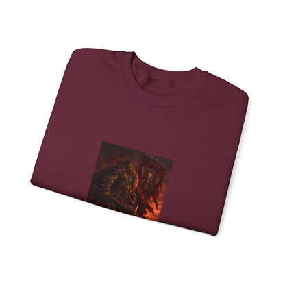Crewneck Sweatshirt — Dark Fantasy Inferno Graphic with “Stay Forever” Text