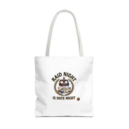 Raid Night Is Date Night Tote Bag — Military Police Themed Canvas Tote