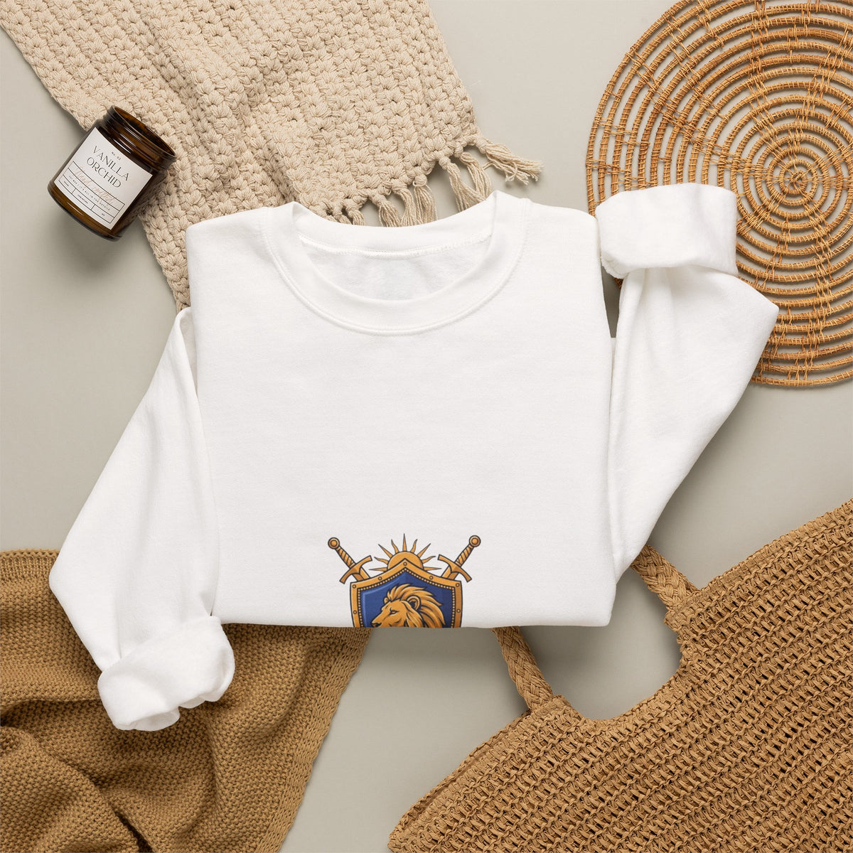 Lion Crest Crewneck Sweatshirt — Be the King Graphic