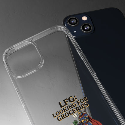 Clear Phone Case — “LFG: Looking For Groceries” Grocery Shopper Design