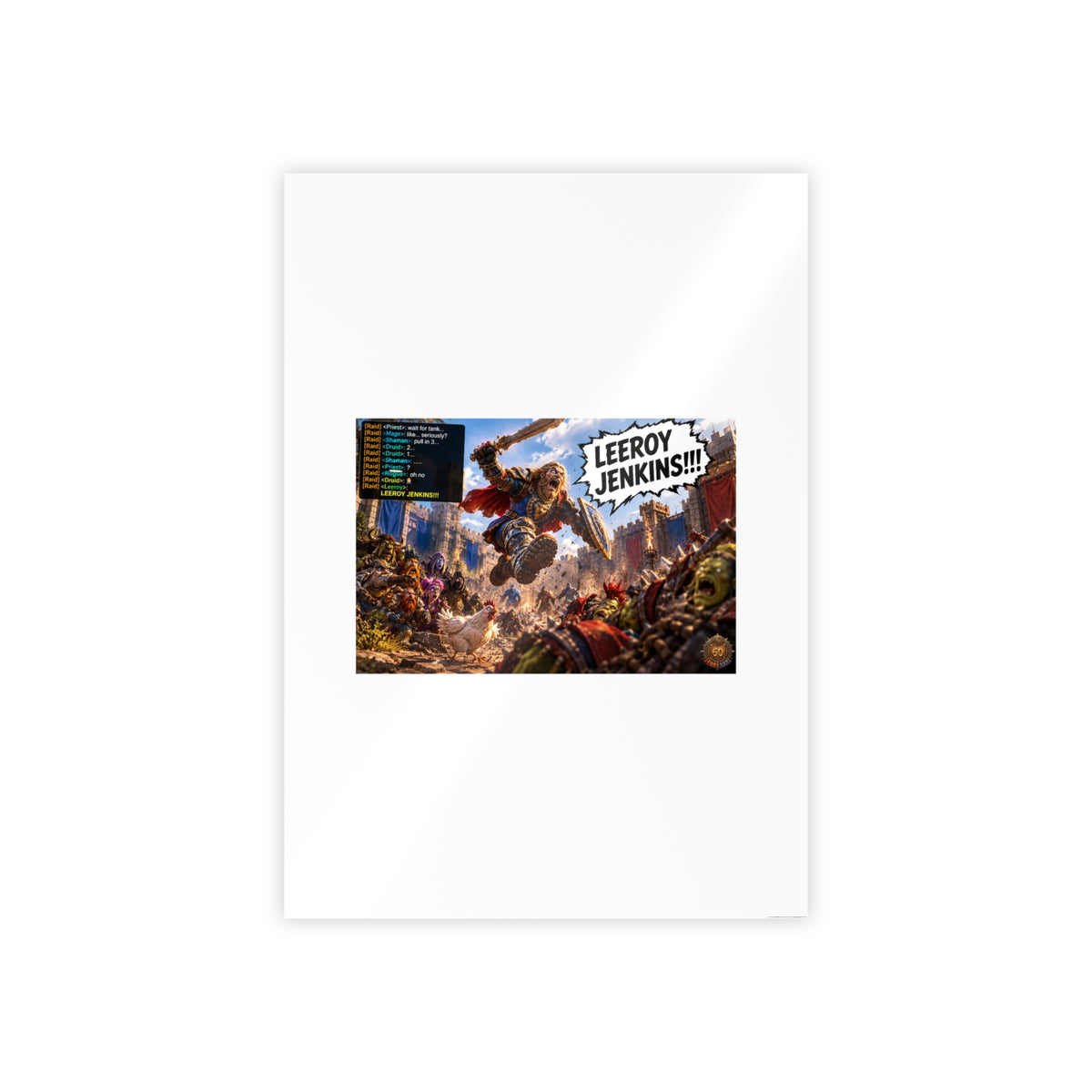 Gloss Poster — 'Leeroy Jenkins' Fantasy Gaming Print