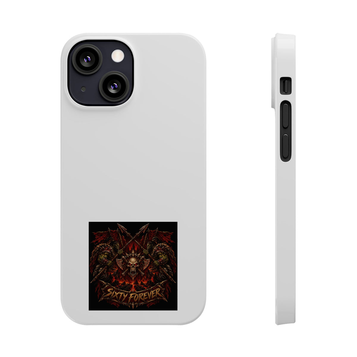 Slim Phone Case — 'Sixty Forever' Gothic Skull & Wings Design