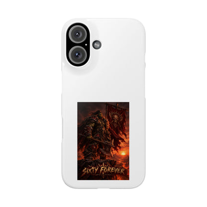 Slim Phone Case — Dark Viking Warrior 'Sixty Forever' Graphic