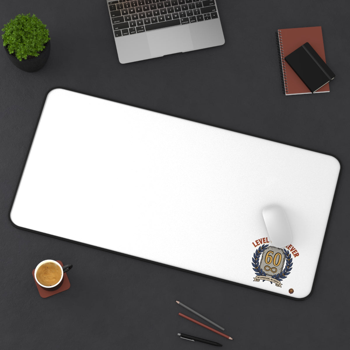 Desk Mat - 'Level 60 Forever' 60th Birthday Celebration Gaming Desk Pad