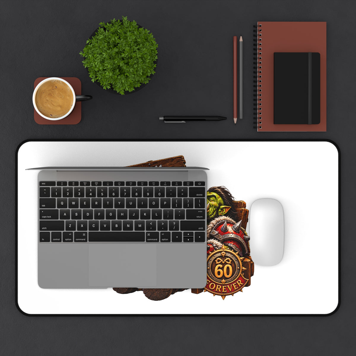 Gaming Orc Desk Mat — "Work Sucks, Let's Raid!" 60+ Gamer Gift