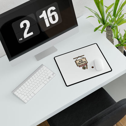 BRB Questing Desk Mat — Gaming Mouse Pad with "brb Questing" Sign Art