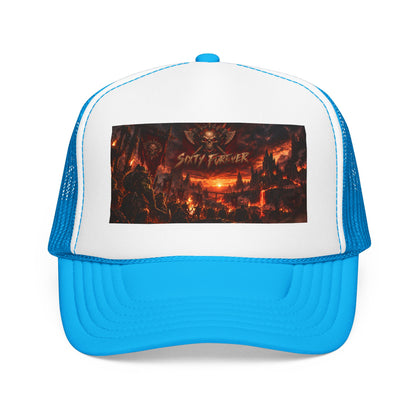 Foam Trucker Hat — Dark Fantasy 'Satanic' Apocalypse Graphic Cap