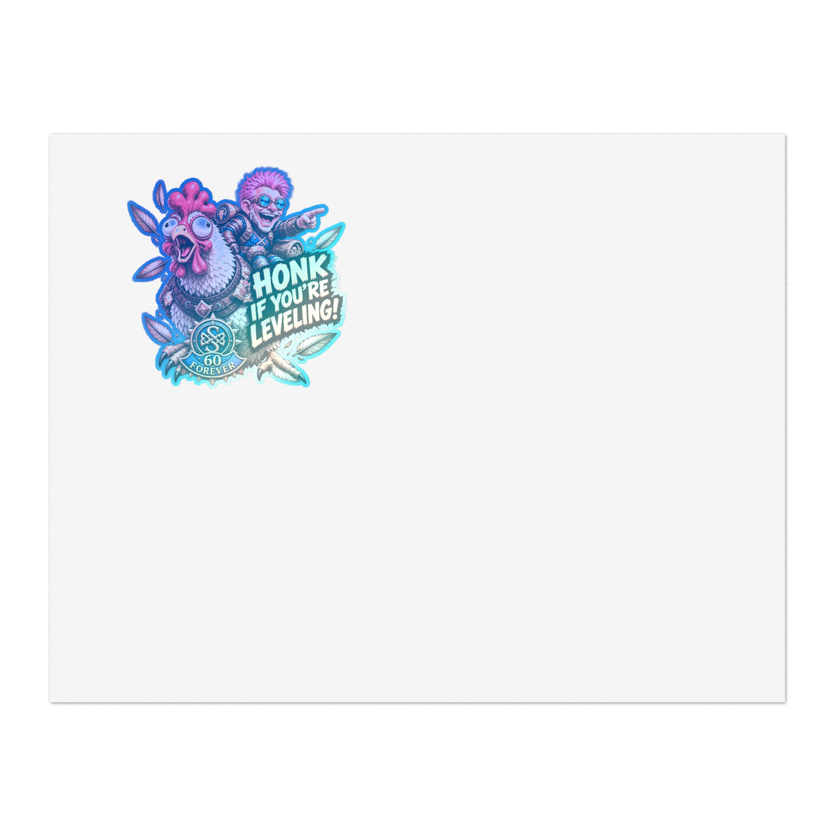 Honk If You’re Leveling! Gamer Chicken Sticker Sheet — RPG Level-Up Decor