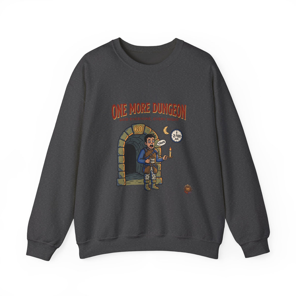 One More Dungeon Crewneck Sweatshirt — Gamer RPG Adventure Pullover