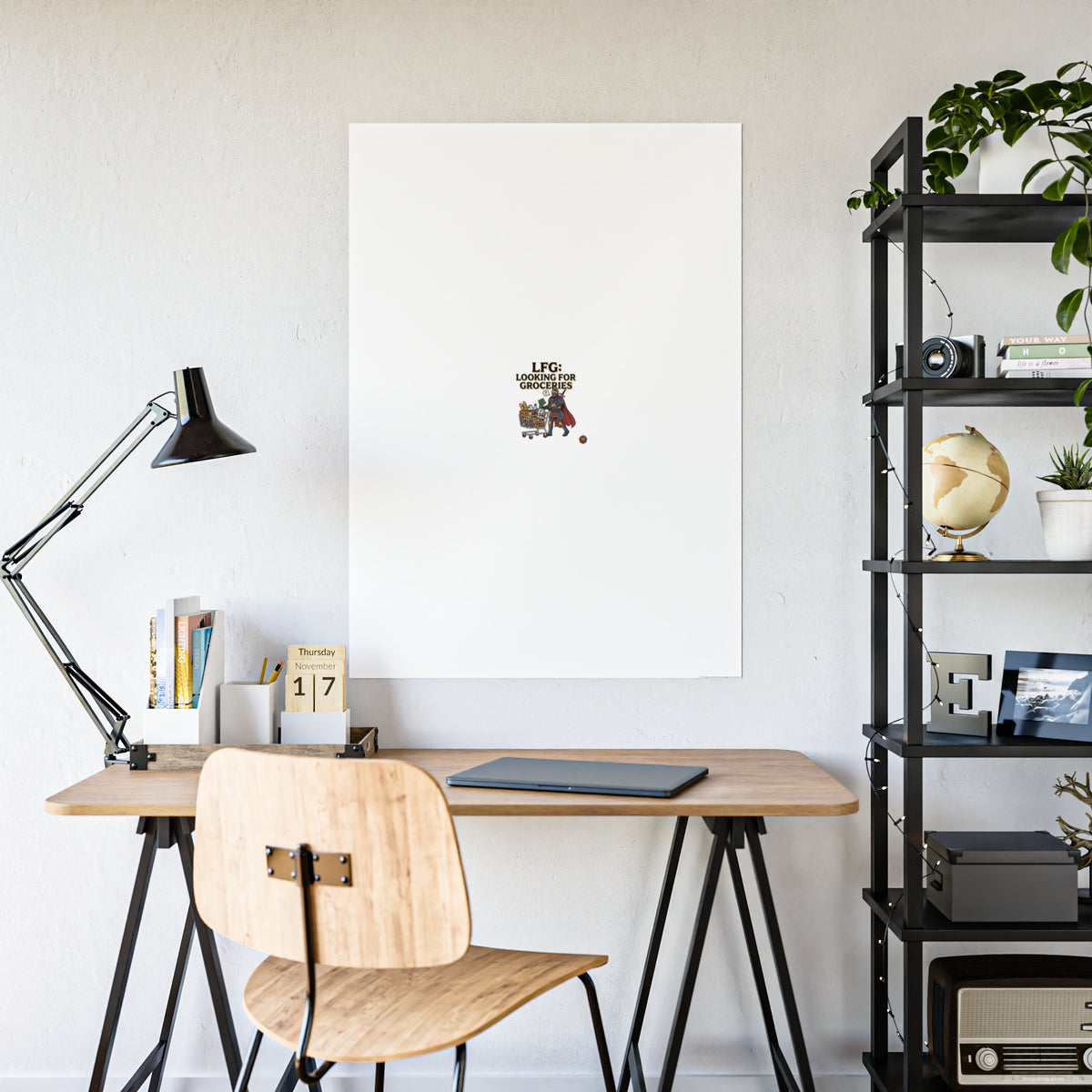 Gloss Poster — "LFG: Looking for Groceries" Humorous Grocery Cart Art Print