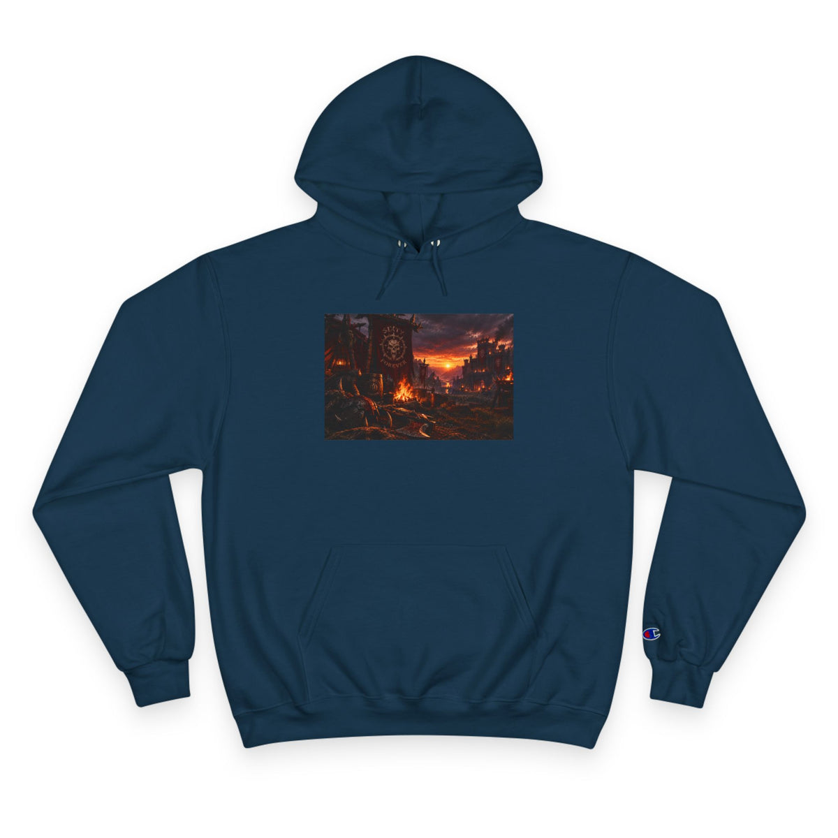 Champion Hoodie — Sunset Cityscape Graphic Hoodie