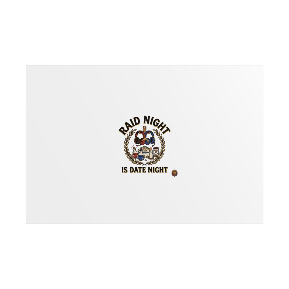 Poster – "Raid Night Is Date Night" Vintage Motorcycle Emblem
