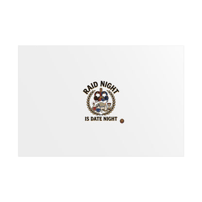 Poster – "Raid Night Is Date Night" Vintage Motorcycle Emblem
