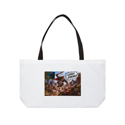 Weekender Tote Bag — 'Leeroy Jenkins!' Gaming Meme Canvas Tote