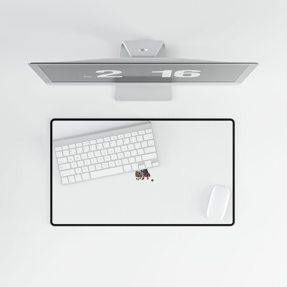 Gaming Desk Mat — 'Rest Before Check' Cute Coffee Cat Extended Mouse Pad