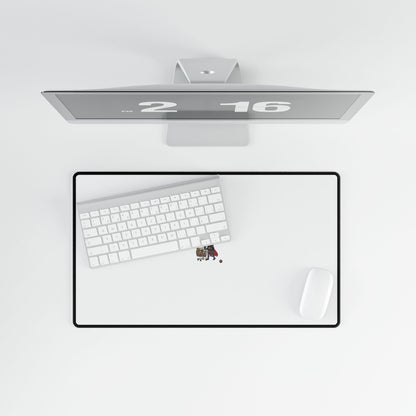 Gaming Desk Mat — 'Rest Before Check' Cute Coffee Cat Extended Mouse Pad