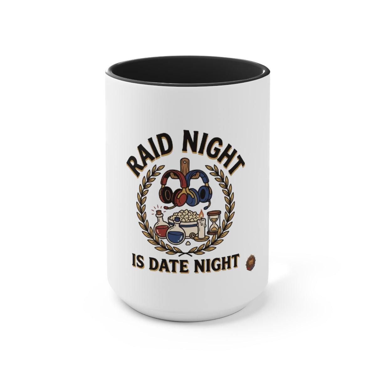 Raid Night Is Date Night Accent Mug — Gamer Couples Coffee Cup, Cozy Date Night Gift
