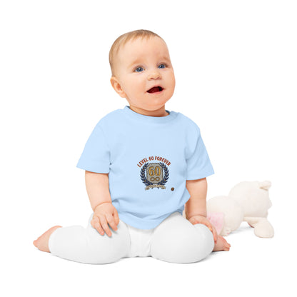 60th Birthday Baby T-Shirt — "Level 60 Forever" Retro Gamer Celebration Tee