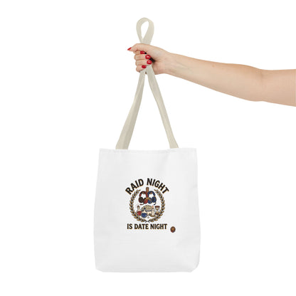 Raid Night Is Date Night Tote Bag — Military Police Themed Canvas Tote