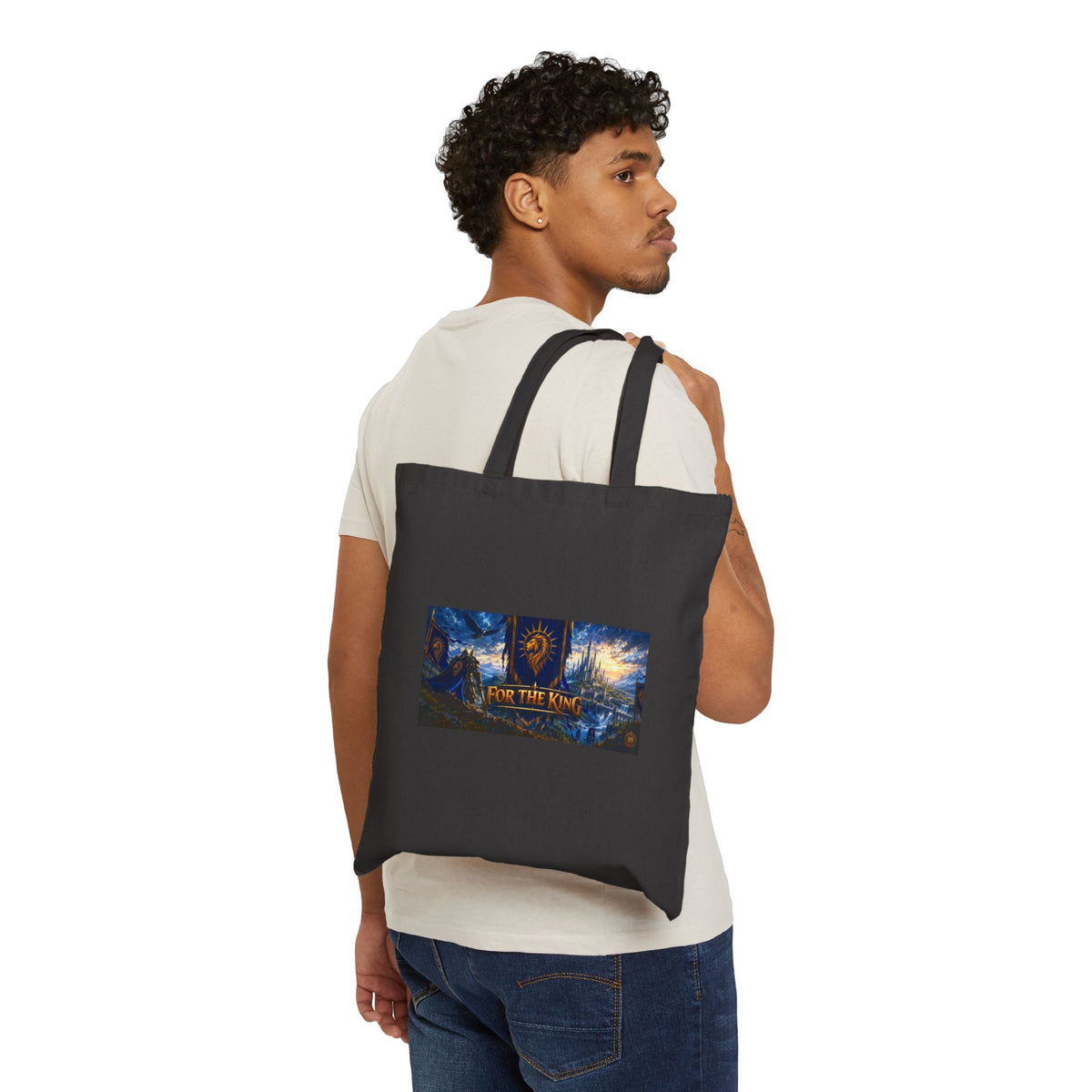 For The King Fantasy Tote Bag - Cotton Canvas Book Lover Grocery Shopper