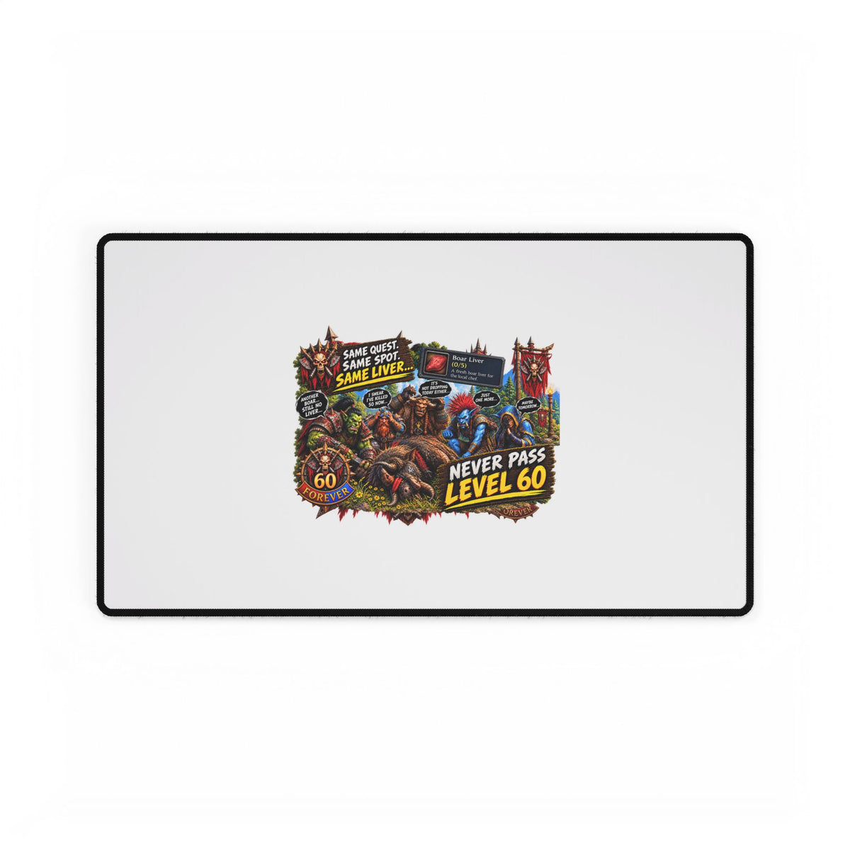 Red 'Til Dead Gamer Desk Mat — Large RPG Battle Mousepad