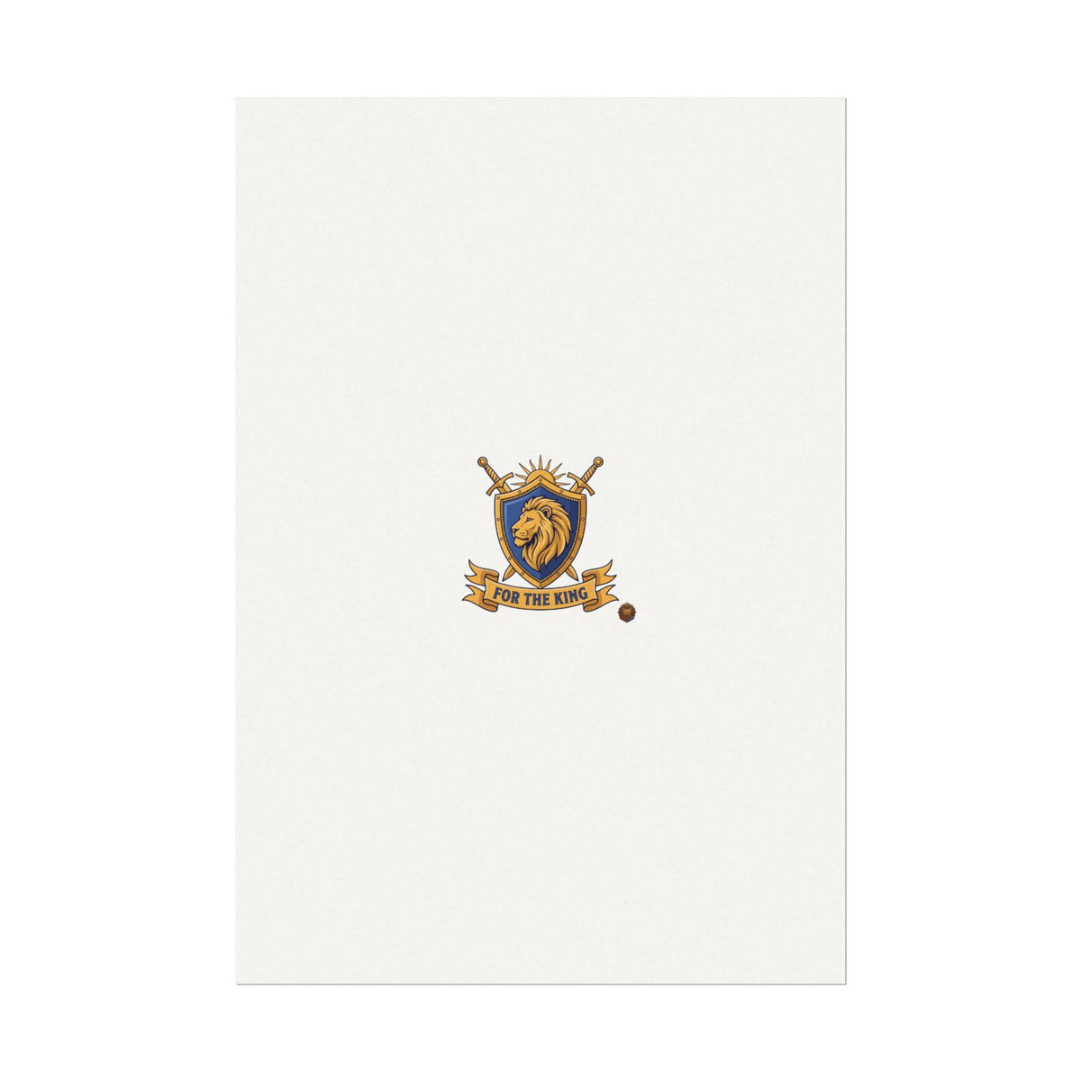 Lion Crest Watercolor Poster — 'Bow to the King' Matte Art Print