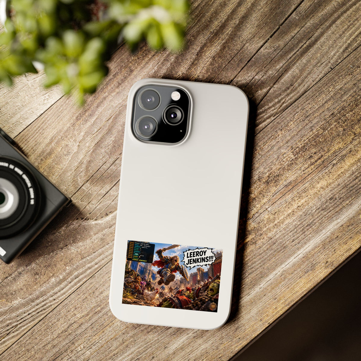 Slim Phone Case — 'Leeroy Jenkins!' Gaming Meme Design