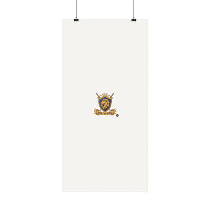 Lion Crest Watercolor Poster — 'Bow to the King' Matte Art Print