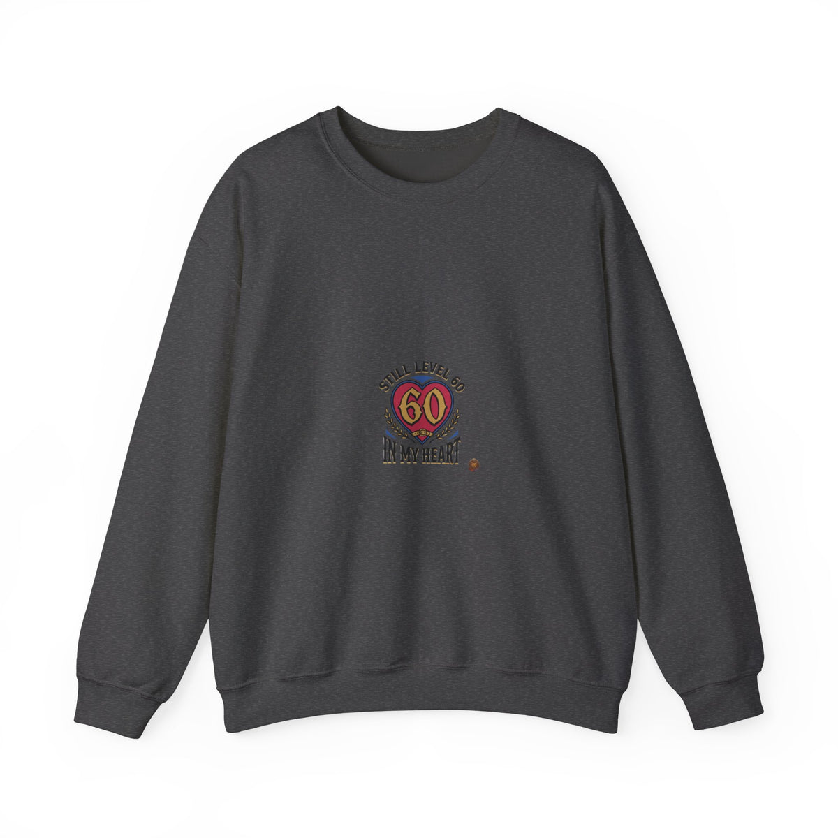 60th Birthday Sweatshirt - "Still Level 60 in My Heart" Retro Crest Crewneck