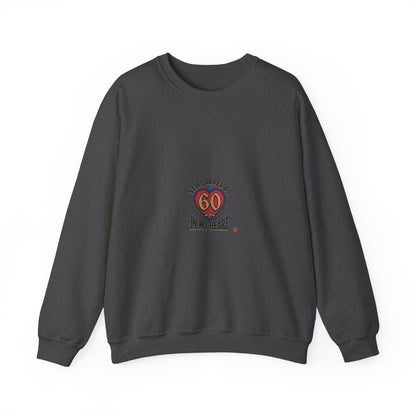 60th Birthday Sweatshirt - "Still Level 60 in My Heart" Retro Crest Crewneck