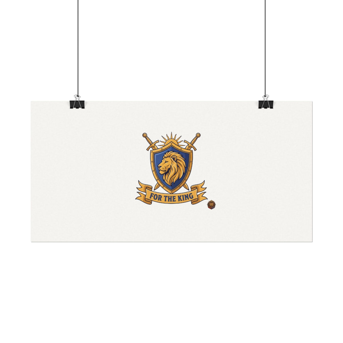 Lion Crest Watercolor Poster — 'Bow to the King' Matte Art Print