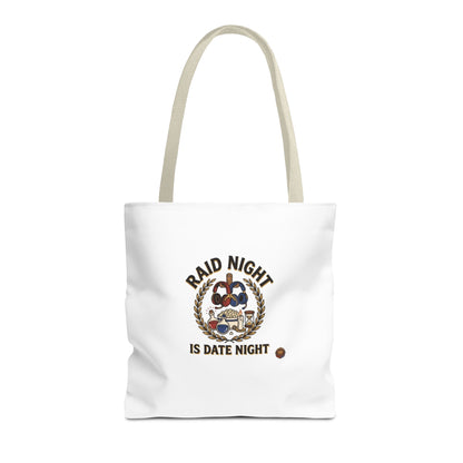 Raid Night Is Date Night Tote Bag — Military Police Themed Canvas Tote