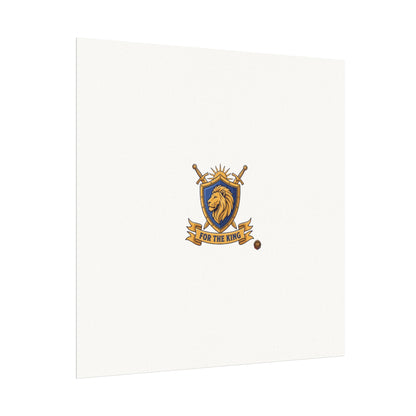 Lion Crest Watercolor Poster — 'Bow to the King' Matte Art Print