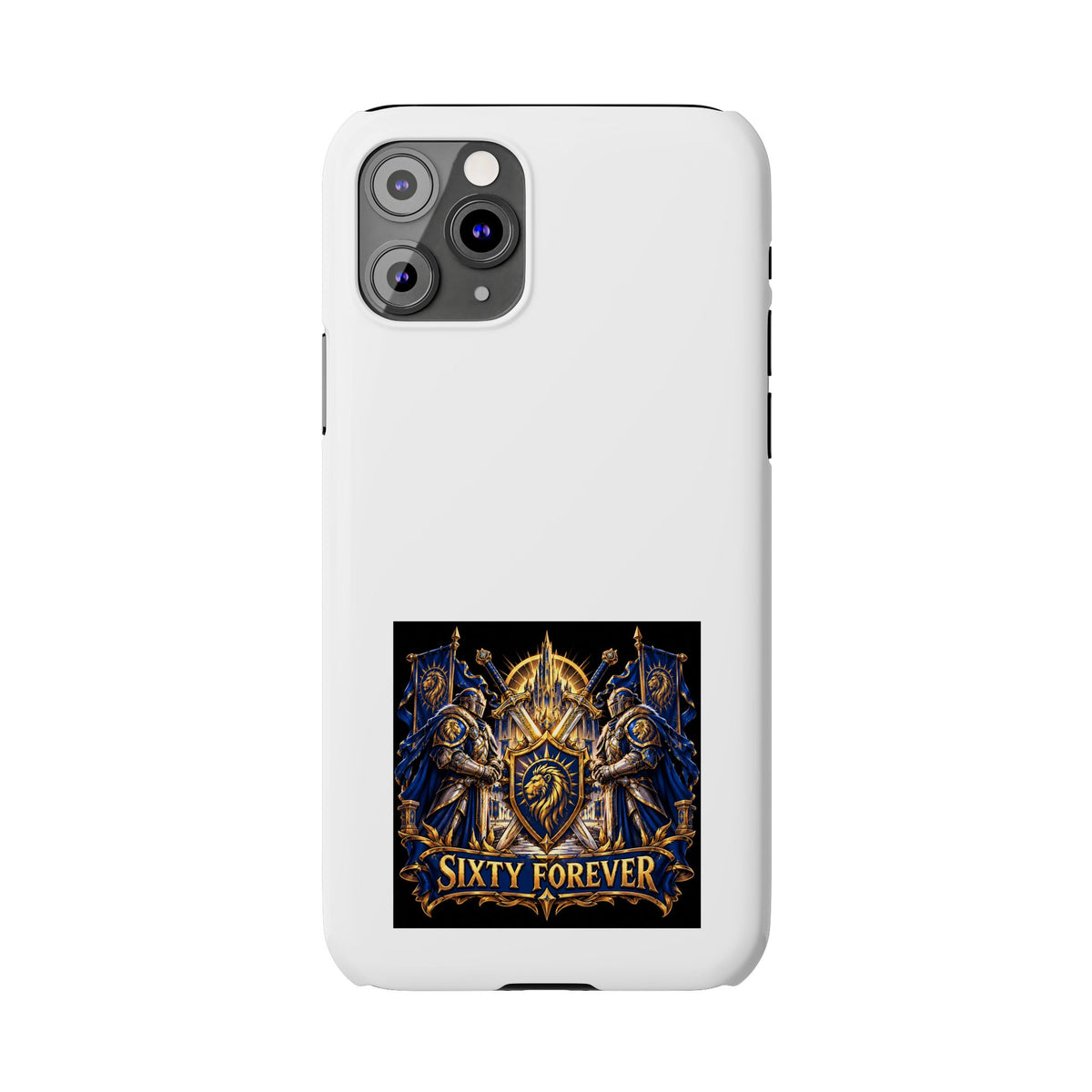 Slim Phone Case — "Sixty Forever" Shield Knight Graphic