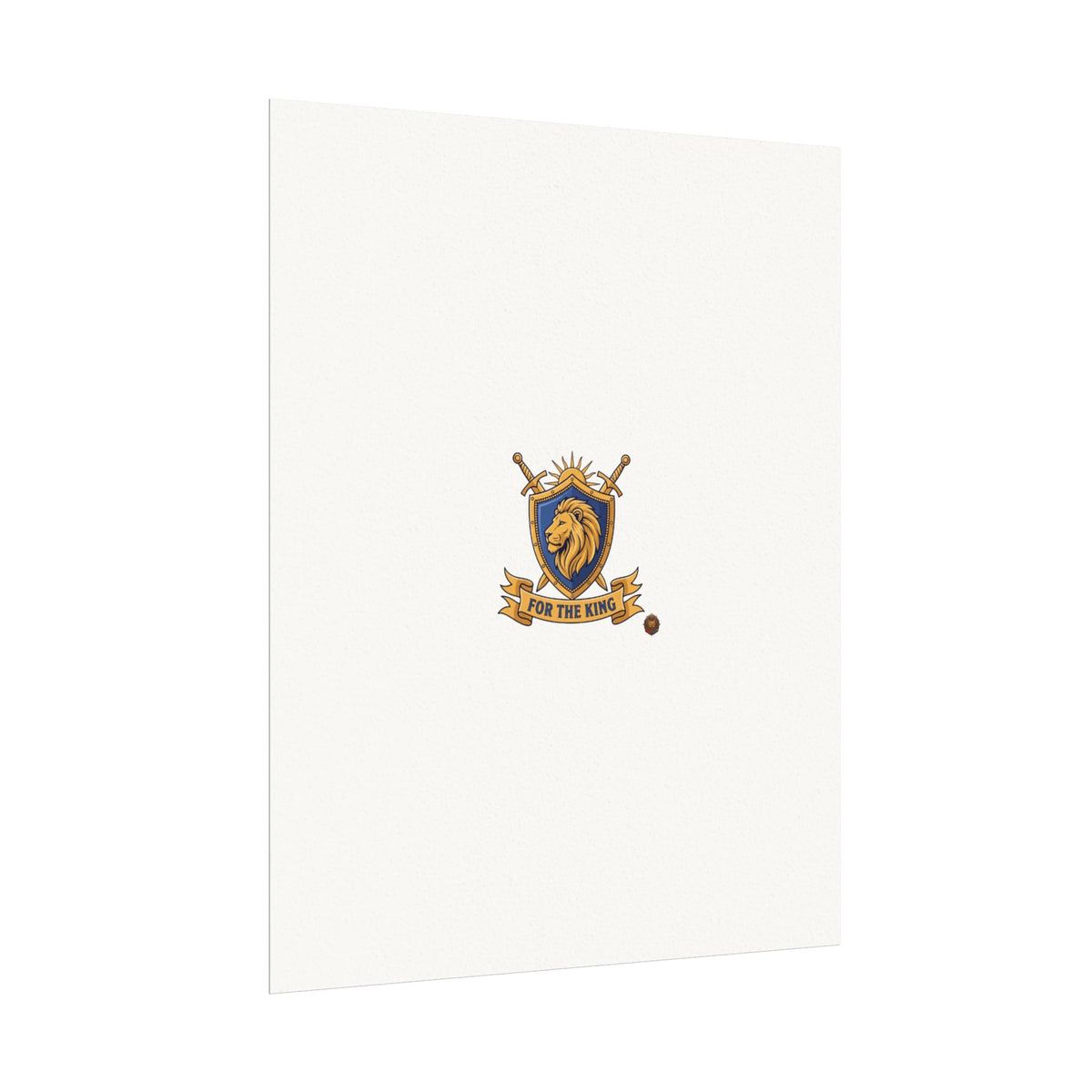 Lion Crest Watercolor Poster — 'Bow to the King' Matte Art Print