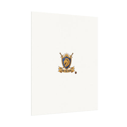 Lion Crest Watercolor Poster — 'Bow to the King' Matte Art Print