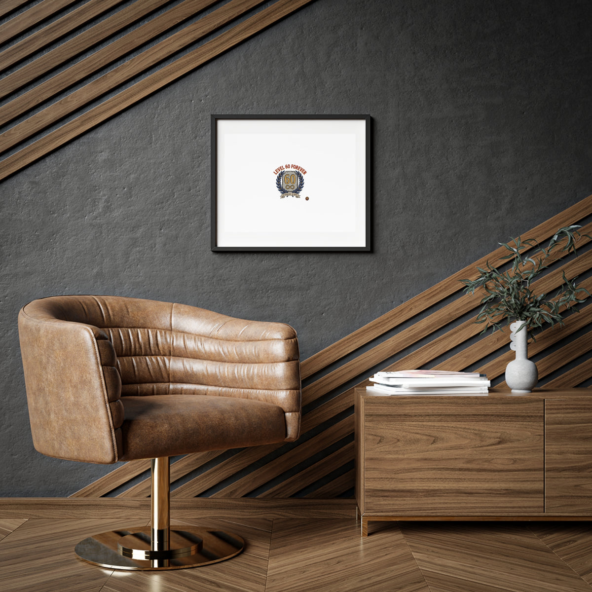Level 60 Forever Framed Poster — 60th Birthday Vintage Crest Matte Print