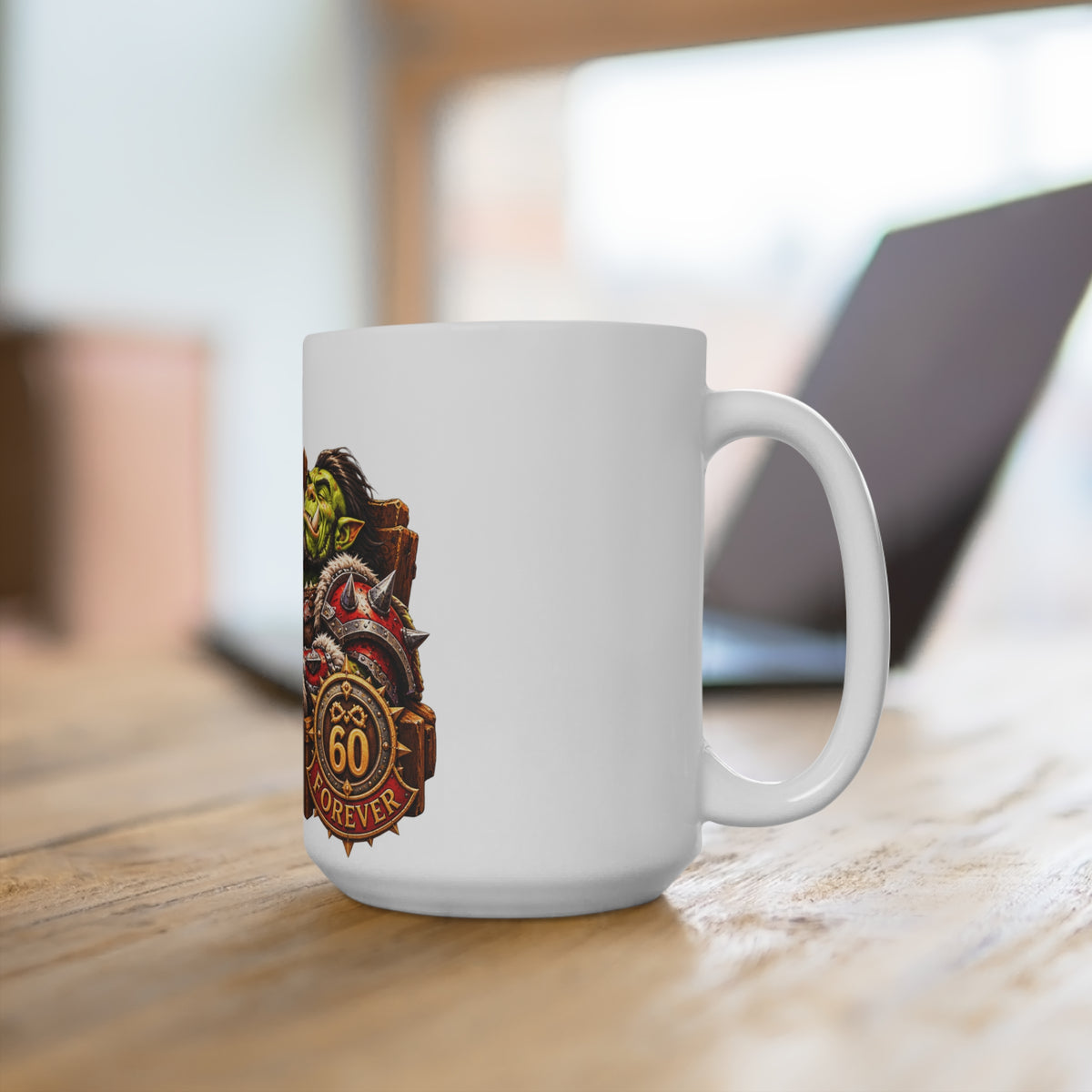 Gaming Mug — “Work Sucks… Let’s Raid!” Orc 60 Forever Coffee Cup