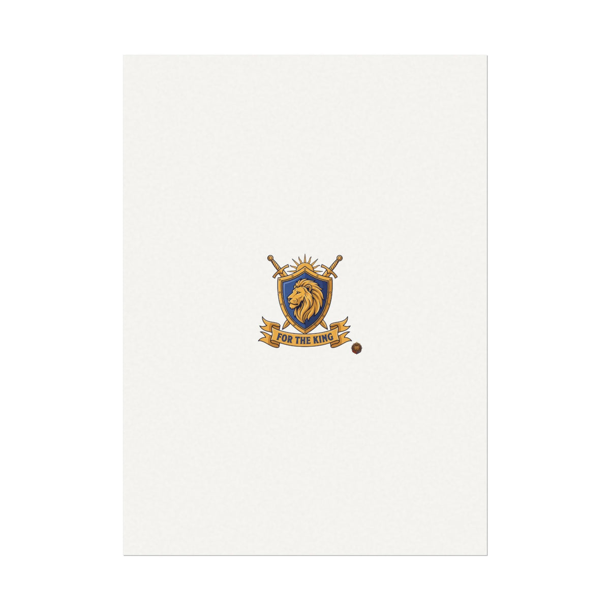 Lion Crest Watercolor Poster — 'Bow to the King' Matte Art Print