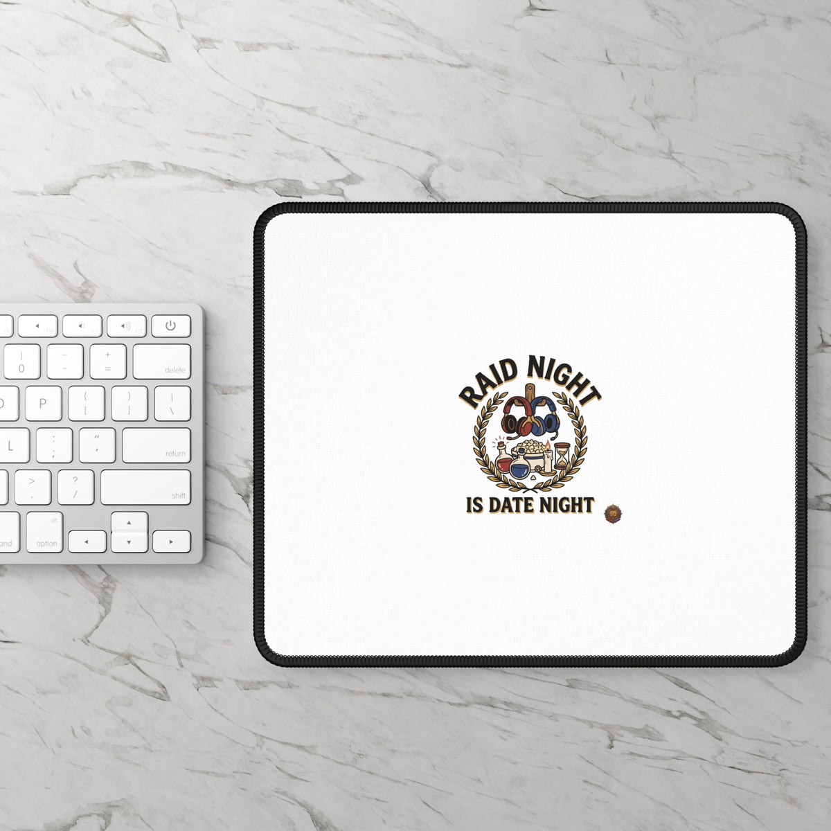 Raid Night Is Date Night Gaming Mouse Pad — Funny Gamer Couple Desk Mat