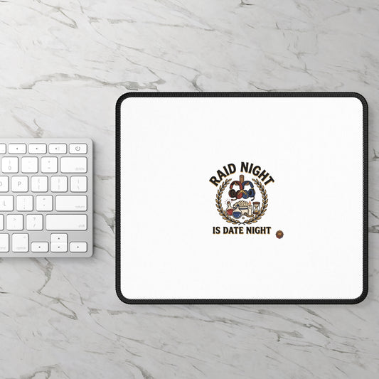 Raid Night Is Date Night Gaming Mouse Pad — Funny Gamer Couple Desk Mat
